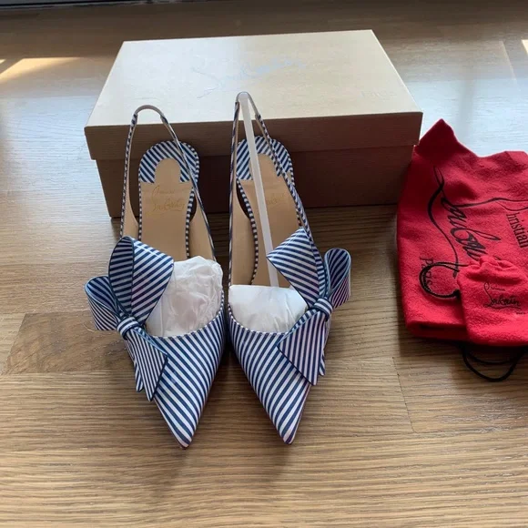 SOLD Christian Louboutin Clare Nodo Striped Side-Bow - Picture 3 of 12